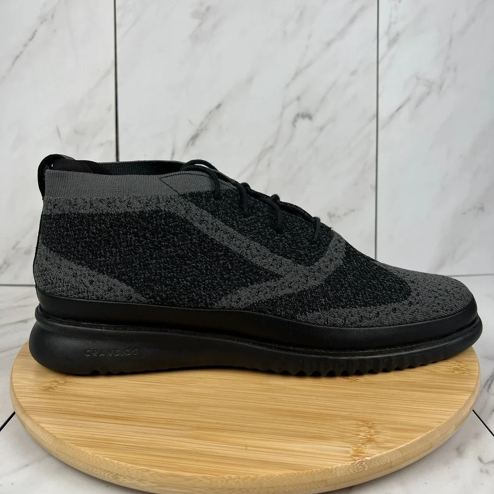 Cole Haan 2.Zerogrand Stitchlite Mens Size 13 M Black Knit Chukka Boots C28376